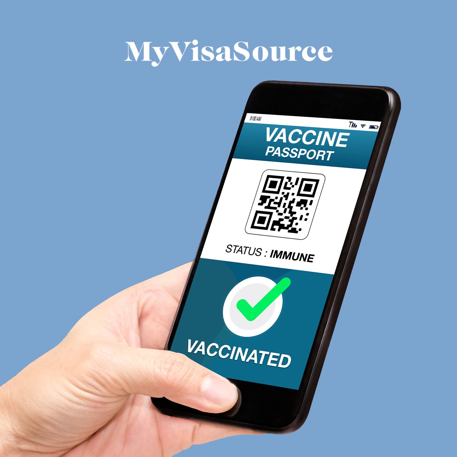 Canada Launched Nationally Standardized Vaccine Passports My Visa Source   Vaccine Passport App On A Cellphone My Visa Source 200kb 